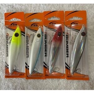 Lot of 4 Bomber Bad Bonanza Saltwater Fishing Lures Assorted Colors Small New.